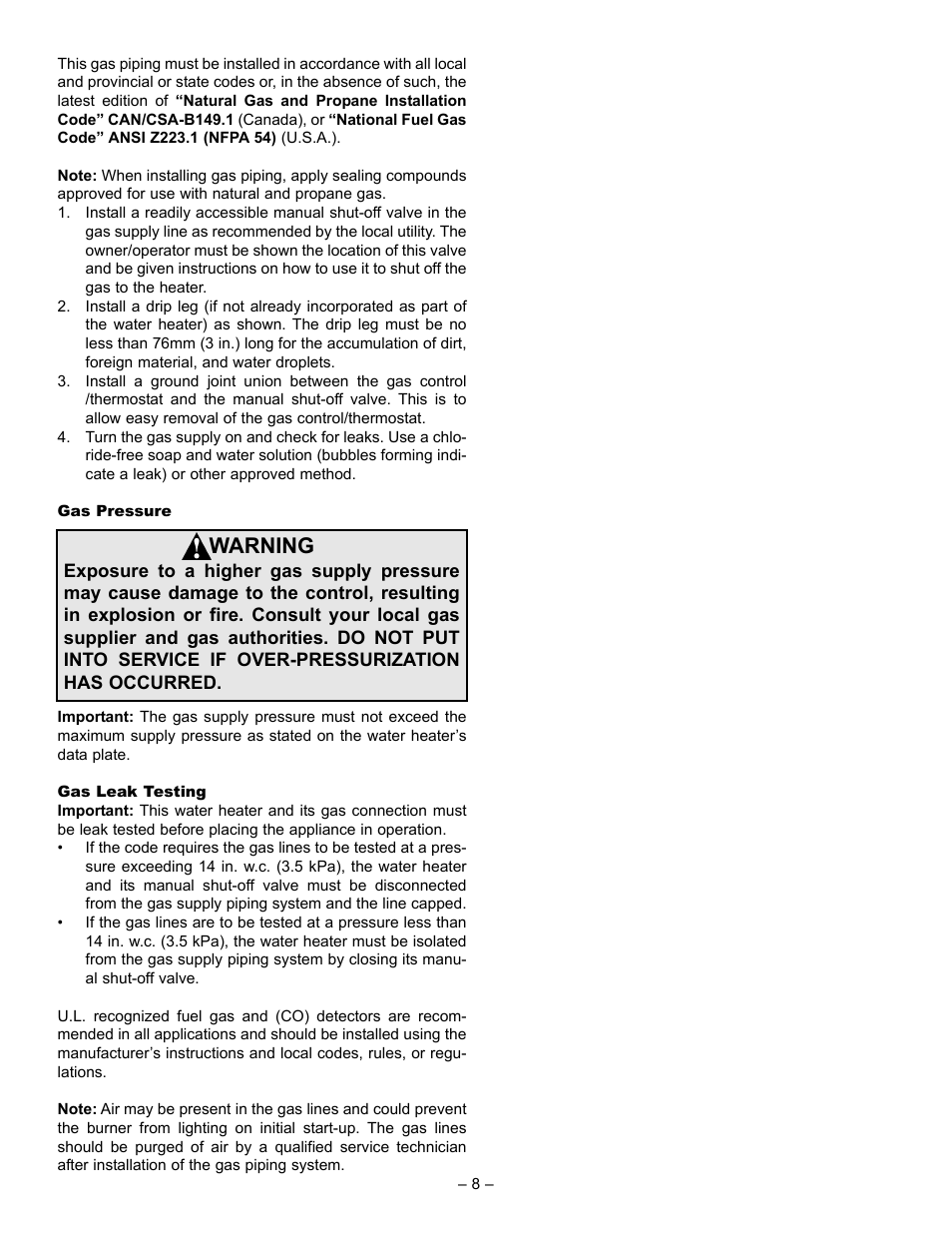 Warning | GSW 5065 User Manual | Page 8 / 29