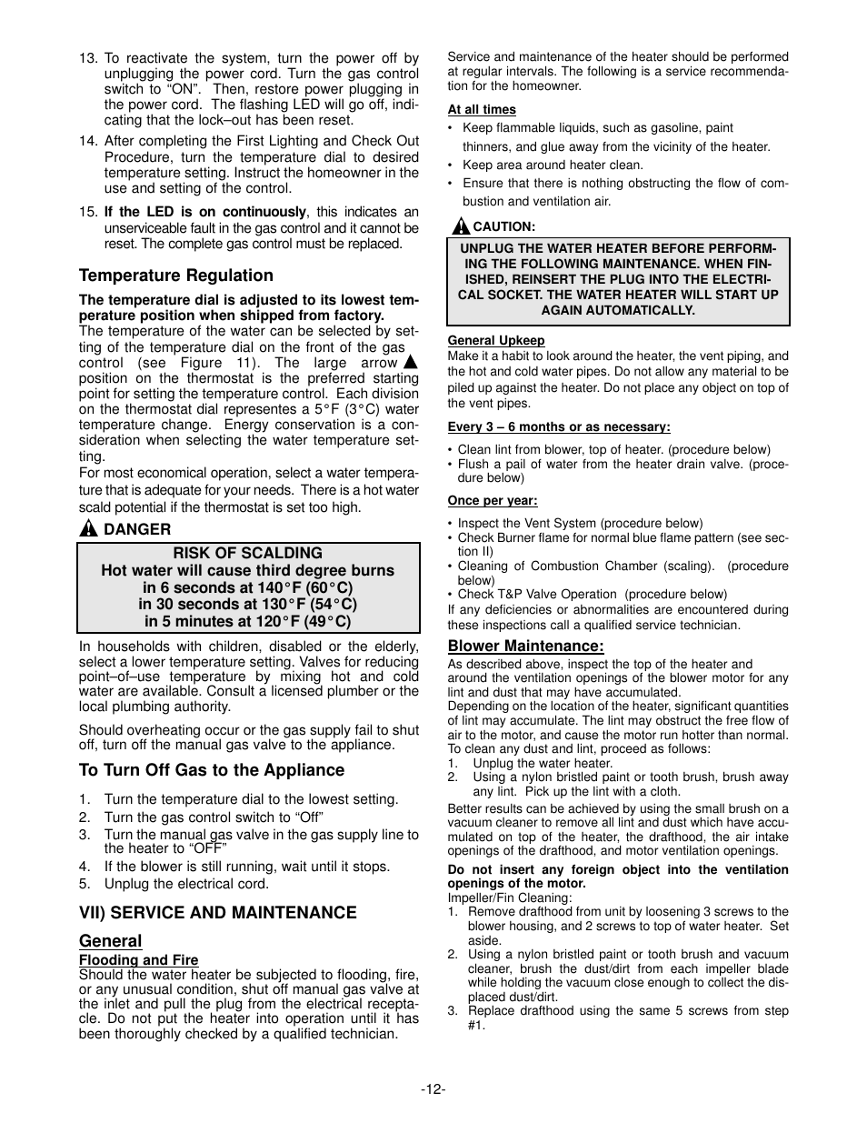 GSW Gas Fired Water Heater User Manual | Page 14 / 20