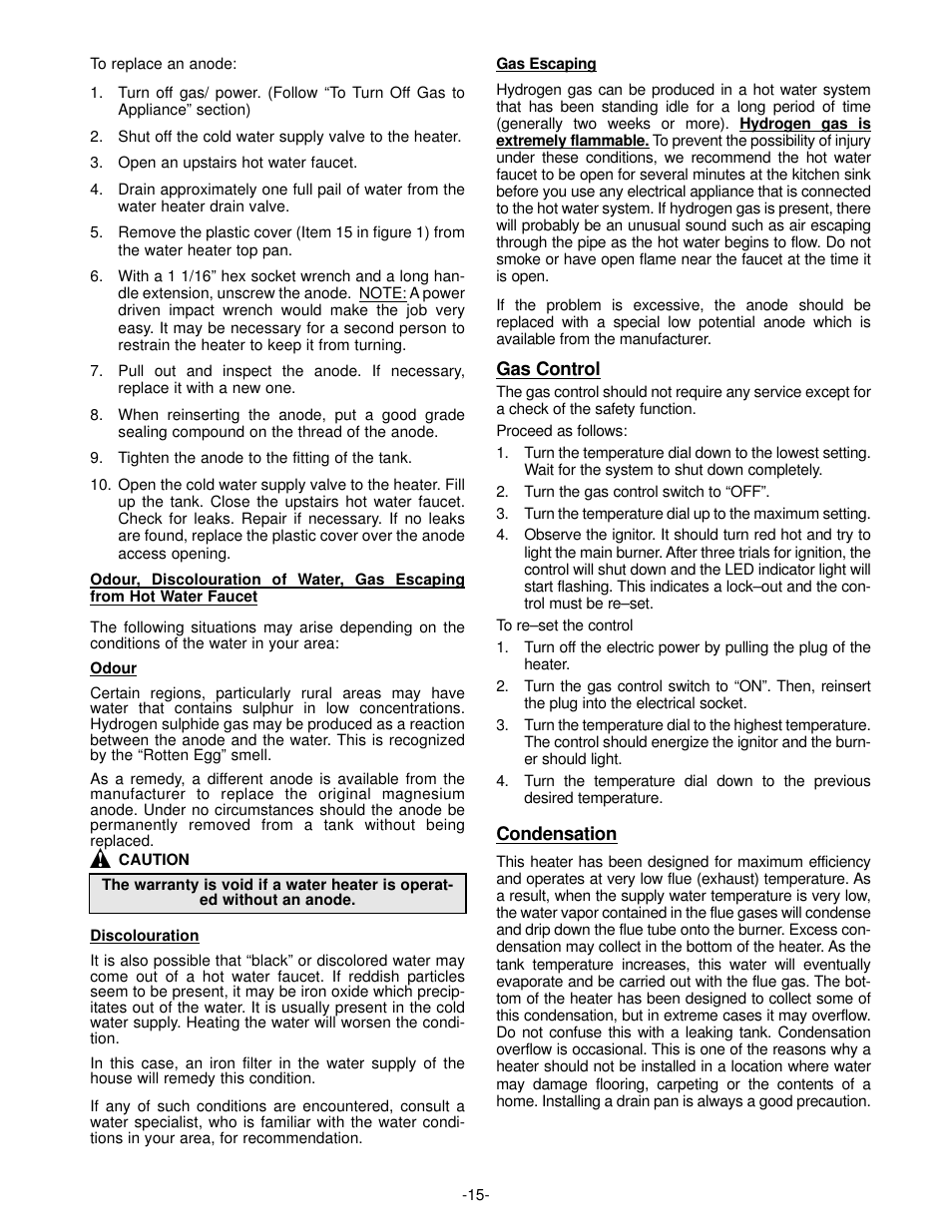 GSW Gas Fired Water Heater User Manual | Page 17 / 20