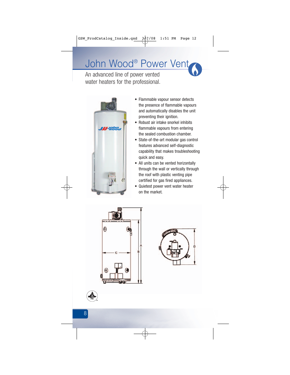 John wood, Power vent | GSW Signature Series Electric User Manual | Page 14 / 86