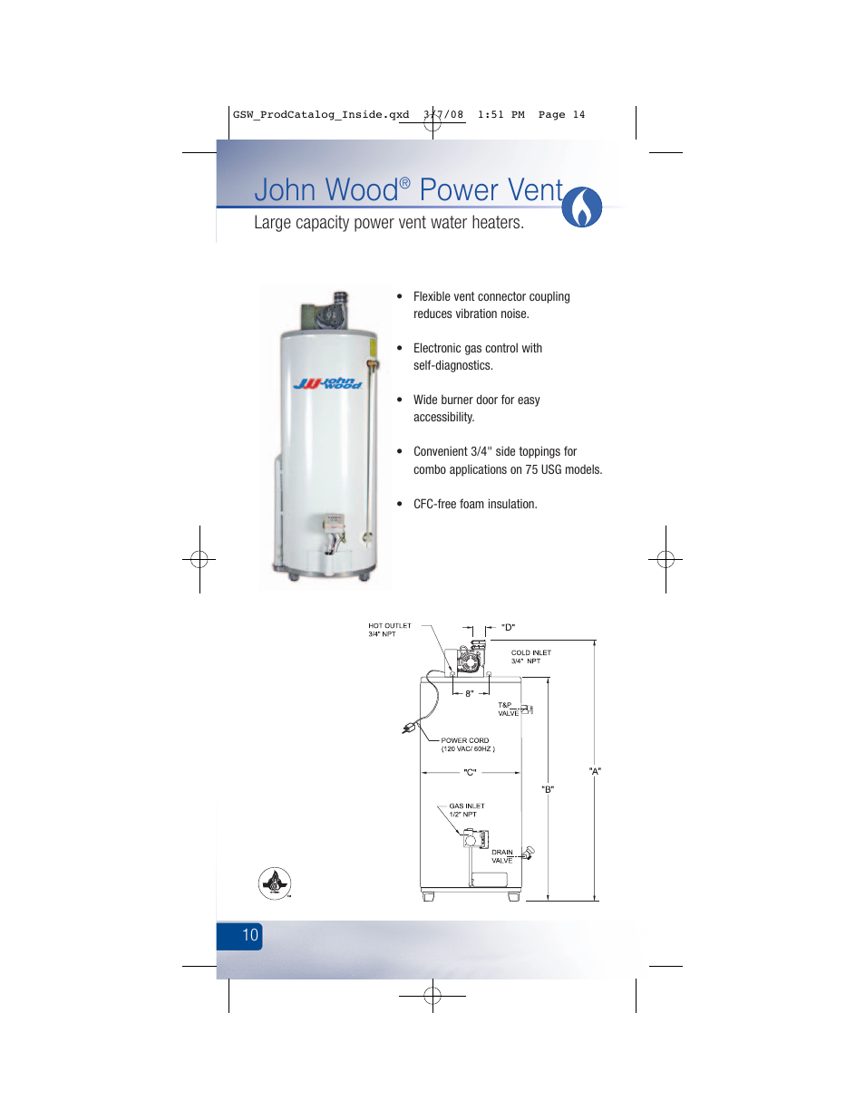 John wood, Power vent | GSW Signature Series Electric User Manual | Page 16 / 86