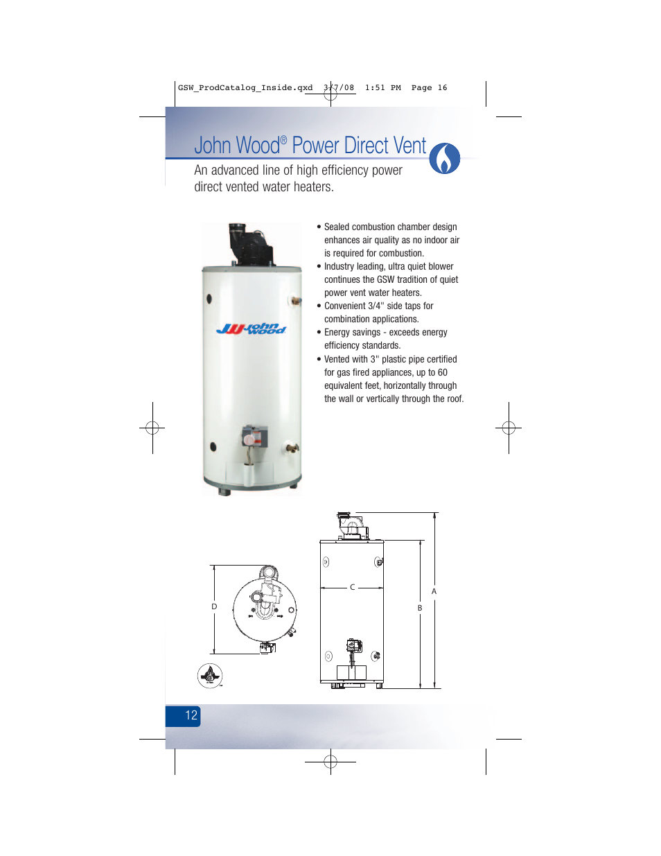 John wood, Power direct vent | GSW Signature Series Electric User Manual | Page 18 / 86