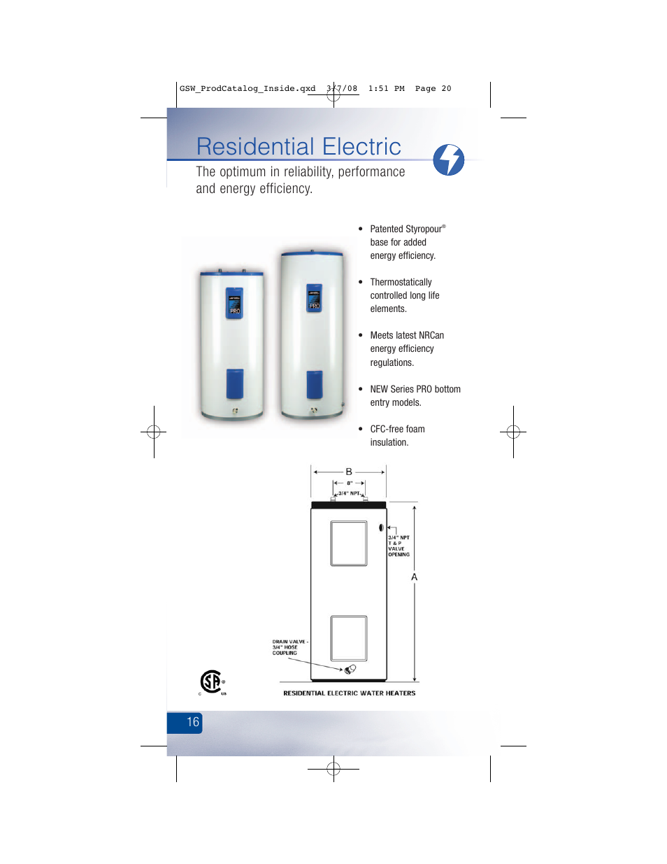 Residential electric | GSW Signature Series Electric User Manual | Page 22 / 86