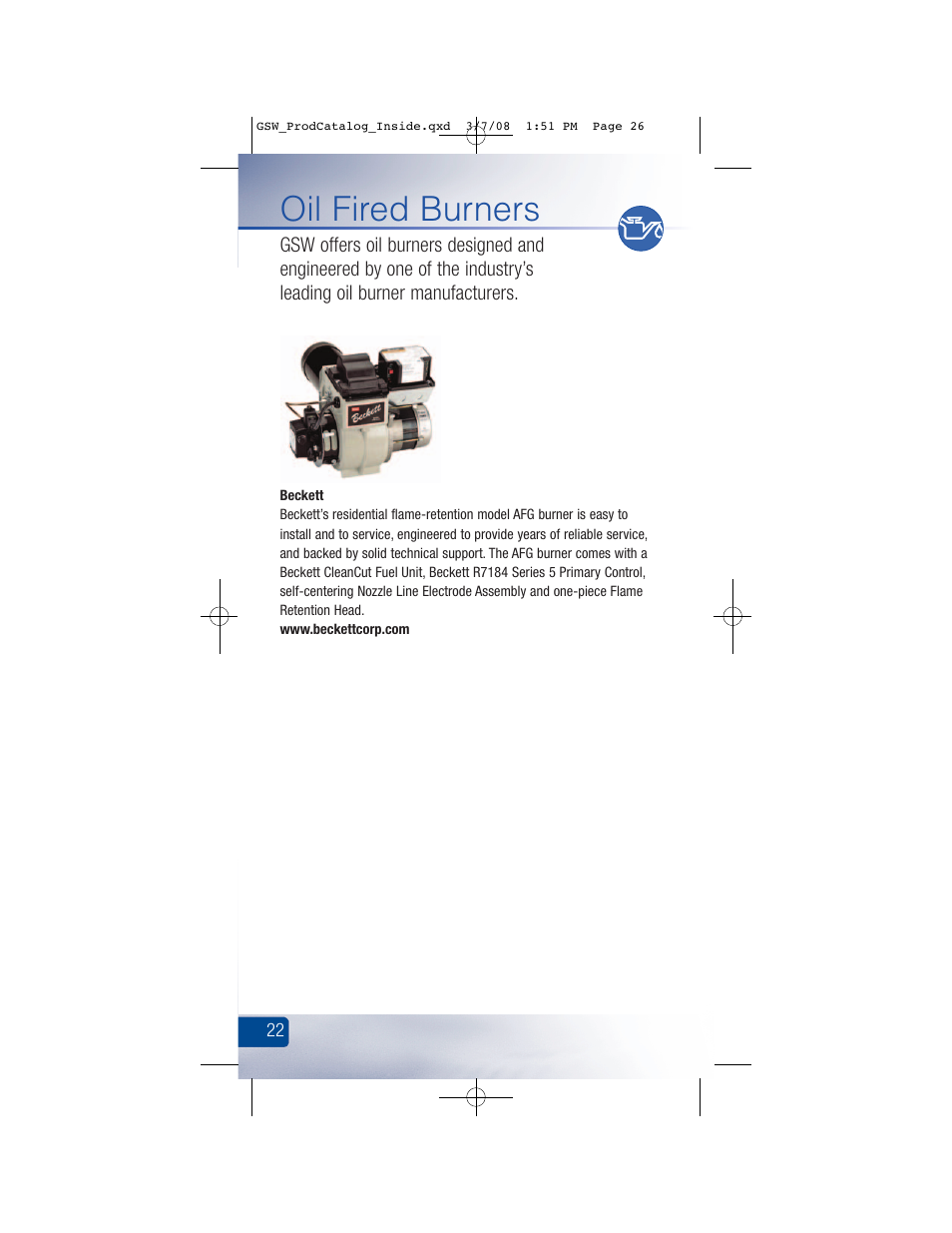 Oil fired burners | GSW Signature Series Electric User Manual | Page 28 / 86