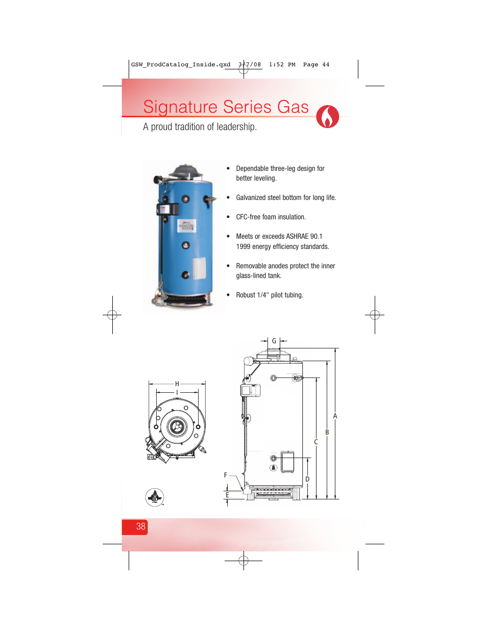 Signature series gas, A proud tradition of leadership | GSW Signature Series Electric User Manual | Page 46 / 86