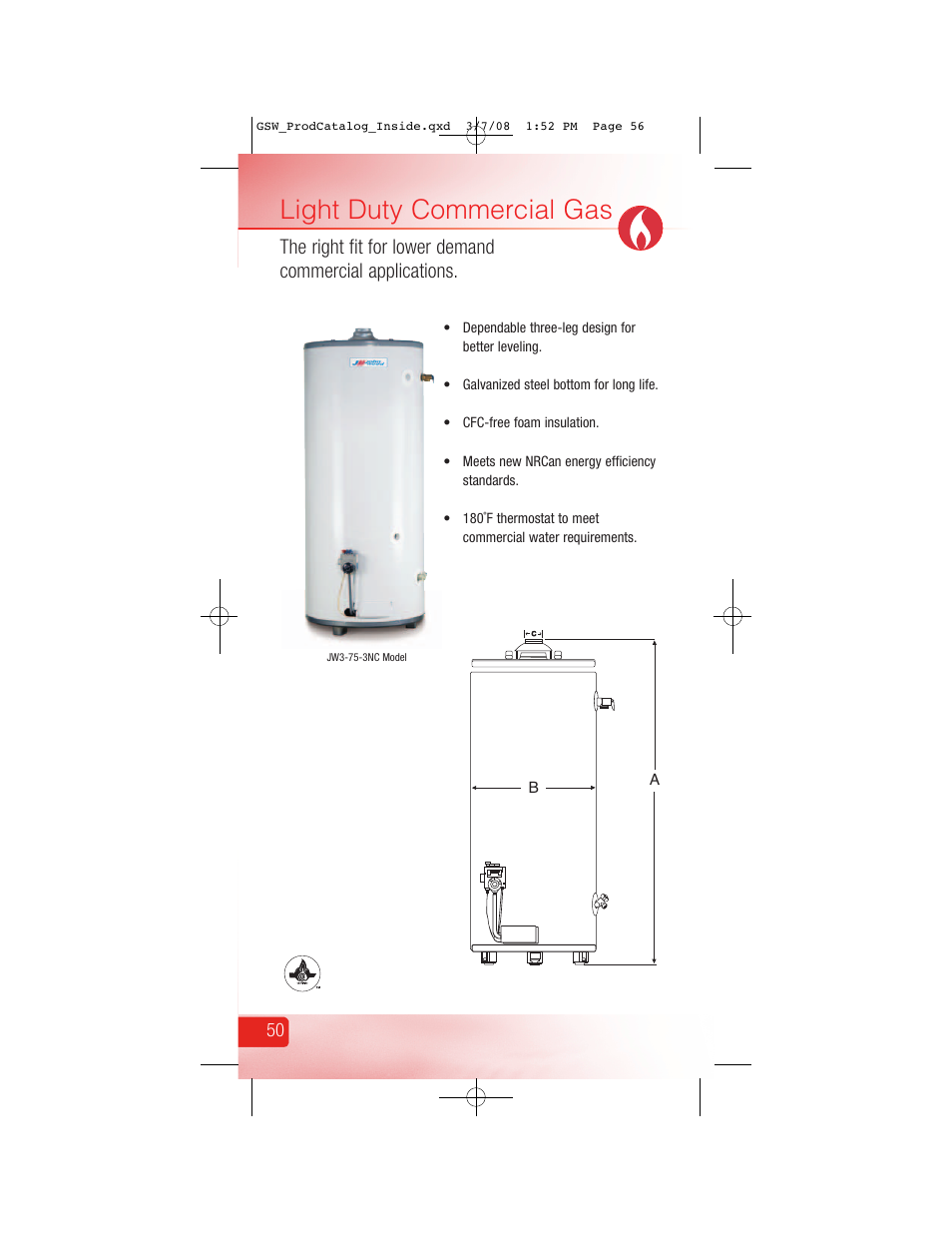 Light duty commercial gas | GSW Signature Series Electric User Manual | Page 58 / 86