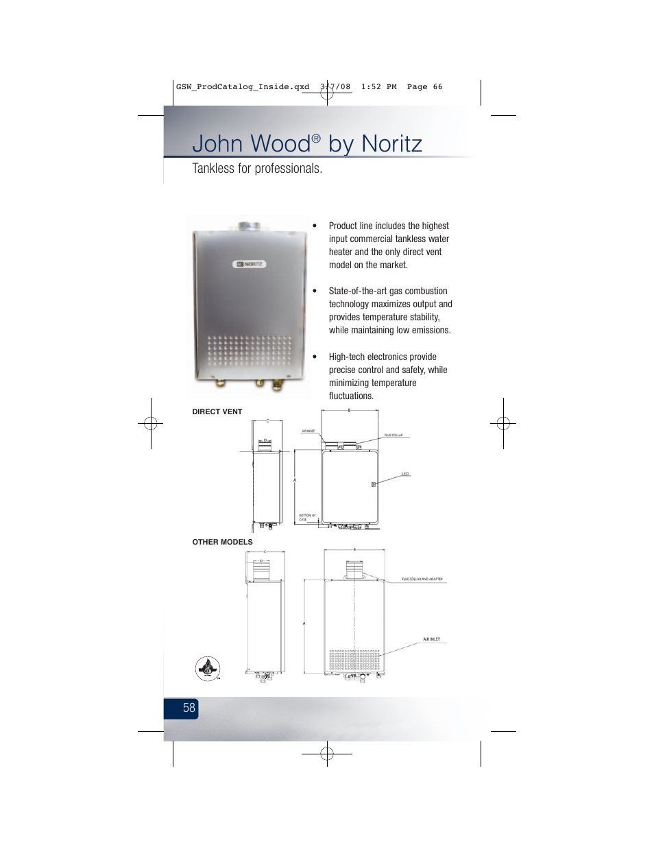 John wood, By noritz | GSW Signature Series Electric User Manual | Page 68 / 86