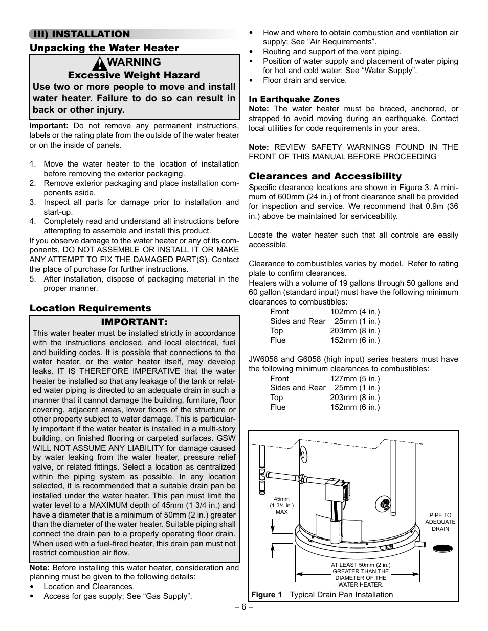 Warning | GSW 72090 User Manual | Page 6 / 26