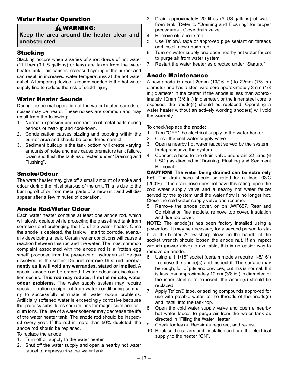 GSW JWF507 User Manual | Page 17 / 24
