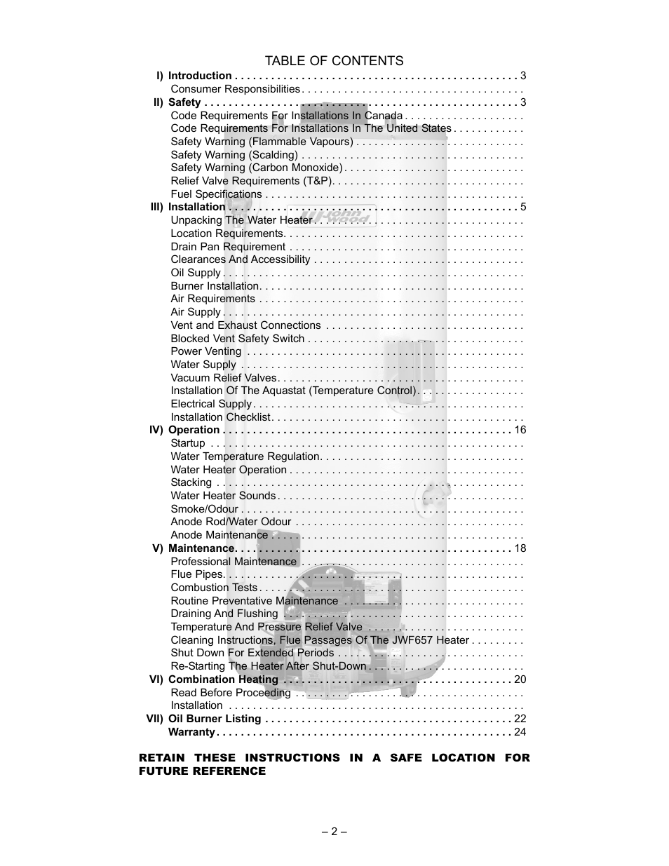 GSW JWF507 User Manual | Page 2 / 24