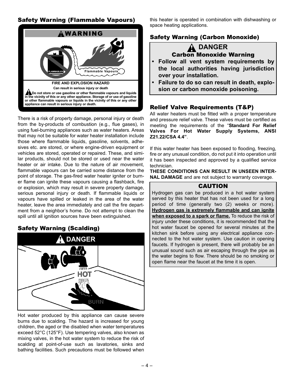 Danger, Warning | GSW 61009 REV. C (09-03) User Manual | Page 4 / 17