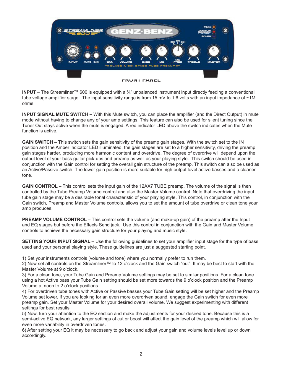 Genz-Benz STREAM LINER 600 User Manual | Page 2 / 7