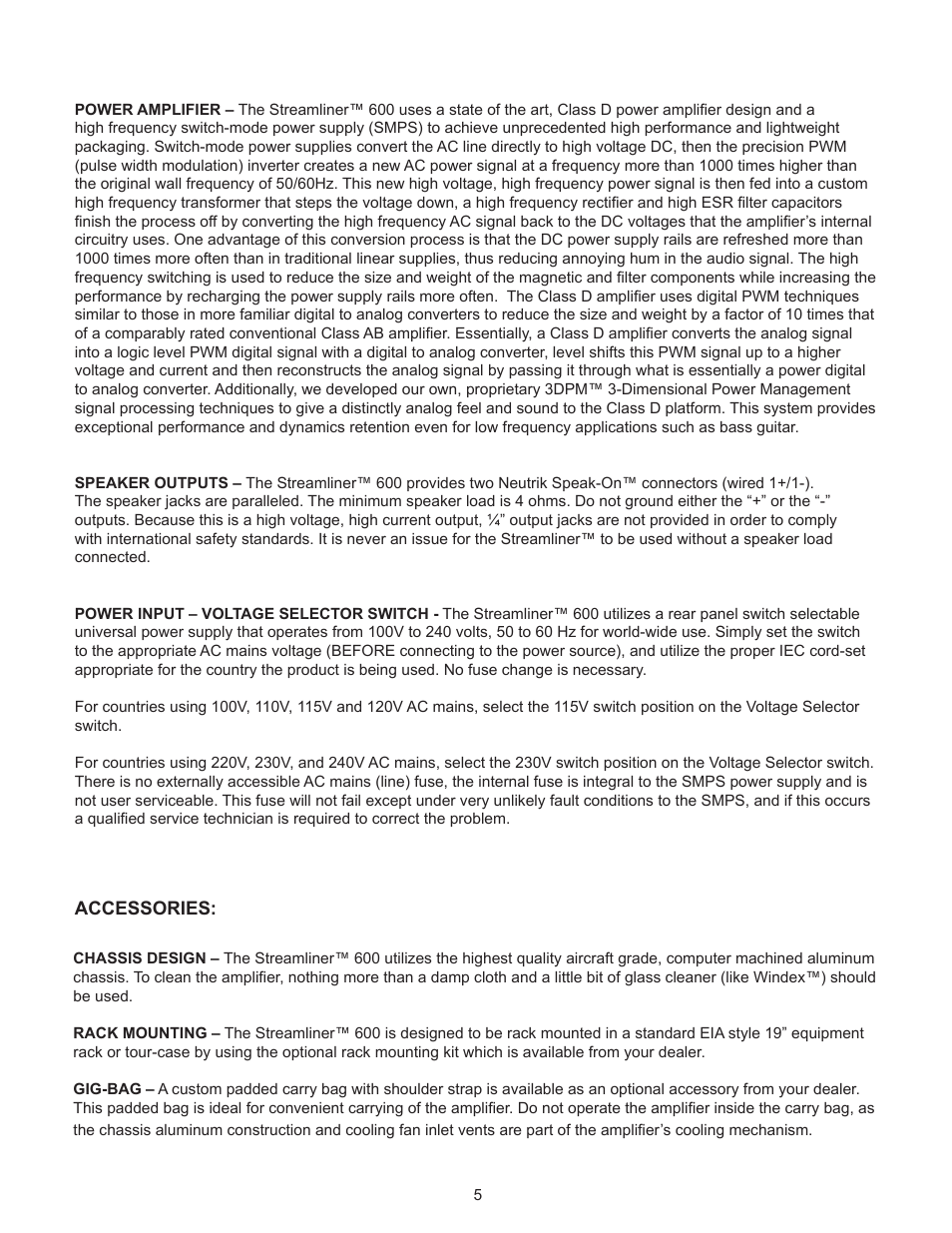 Genz-Benz STREAM LINER 600 User Manual | Page 5 / 7