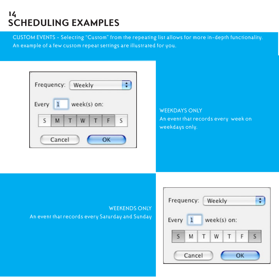 Scheduling examples | Griffin Technology Radio Shark2.0 shark 2.0 User Manual | Page 14 / 26