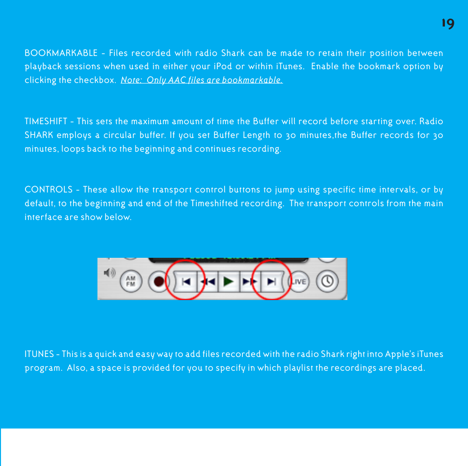 Preferences - record & playback 19 | Griffin Technology Radio Shark2.0 shark 2.0 User Manual | Page 19 / 26