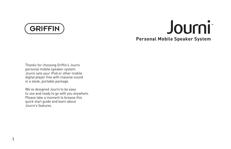 Griffin Technology Griffin TuneBuds Personal Mobile Speaker System User Manual | 42 pages