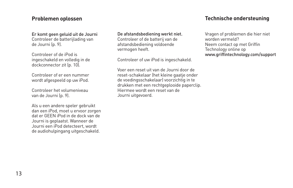 Griffin Technology Griffin TuneBuds Personal Mobile Speaker System User Manual | Page 13 / 42