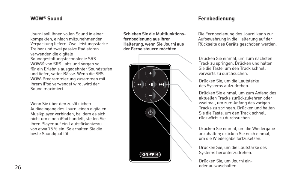 Griffin Technology Griffin TuneBuds Personal Mobile Speaker System User Manual | Page 26 / 42