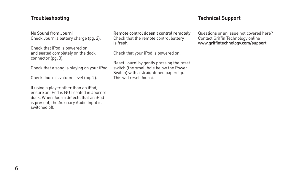Griffin Technology Griffin TuneBuds Personal Mobile Speaker System User Manual | Page 6 / 42