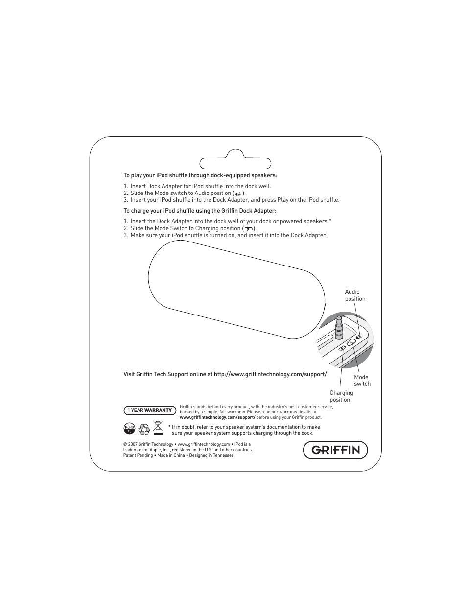 Griffin Technology Dock Adapter User Manual | Page 2 / 2