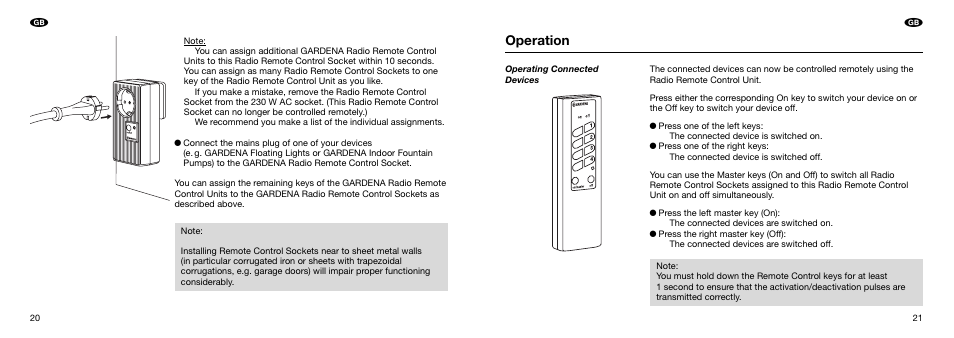 Operation | Gardena 7875 User Manual | Page 5 / 11