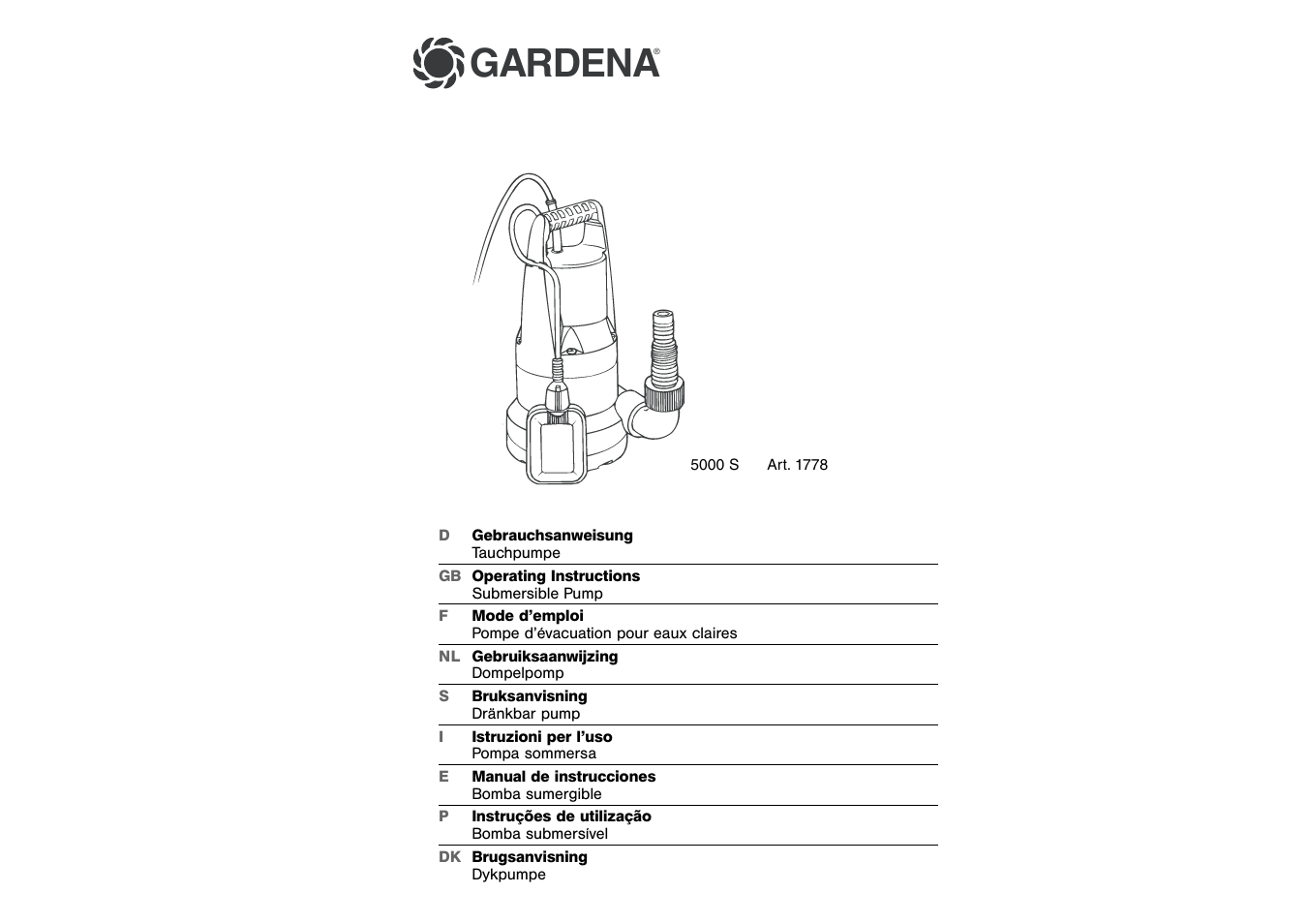 Gardena 5000 S User Manual | 6 pages