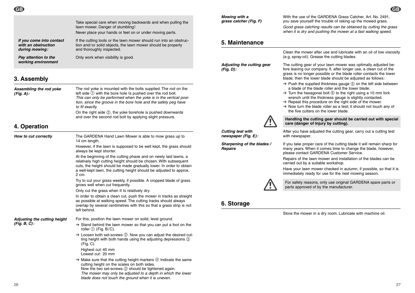 Gardena Hand Lawn Mower 370 SM User Manual | Page 4 / 6