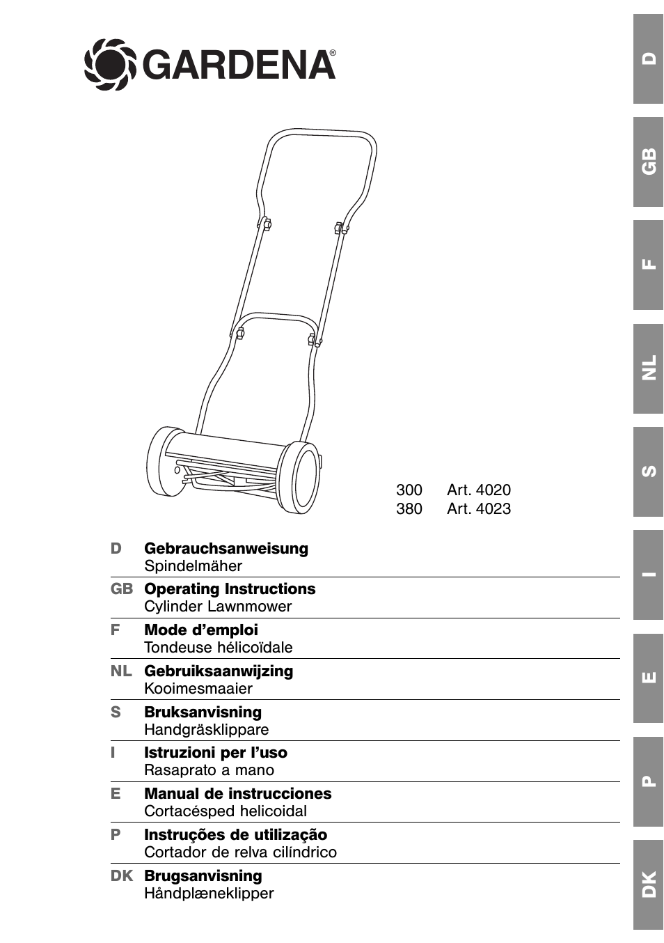 Gardena 380 User Manual | 8 pages