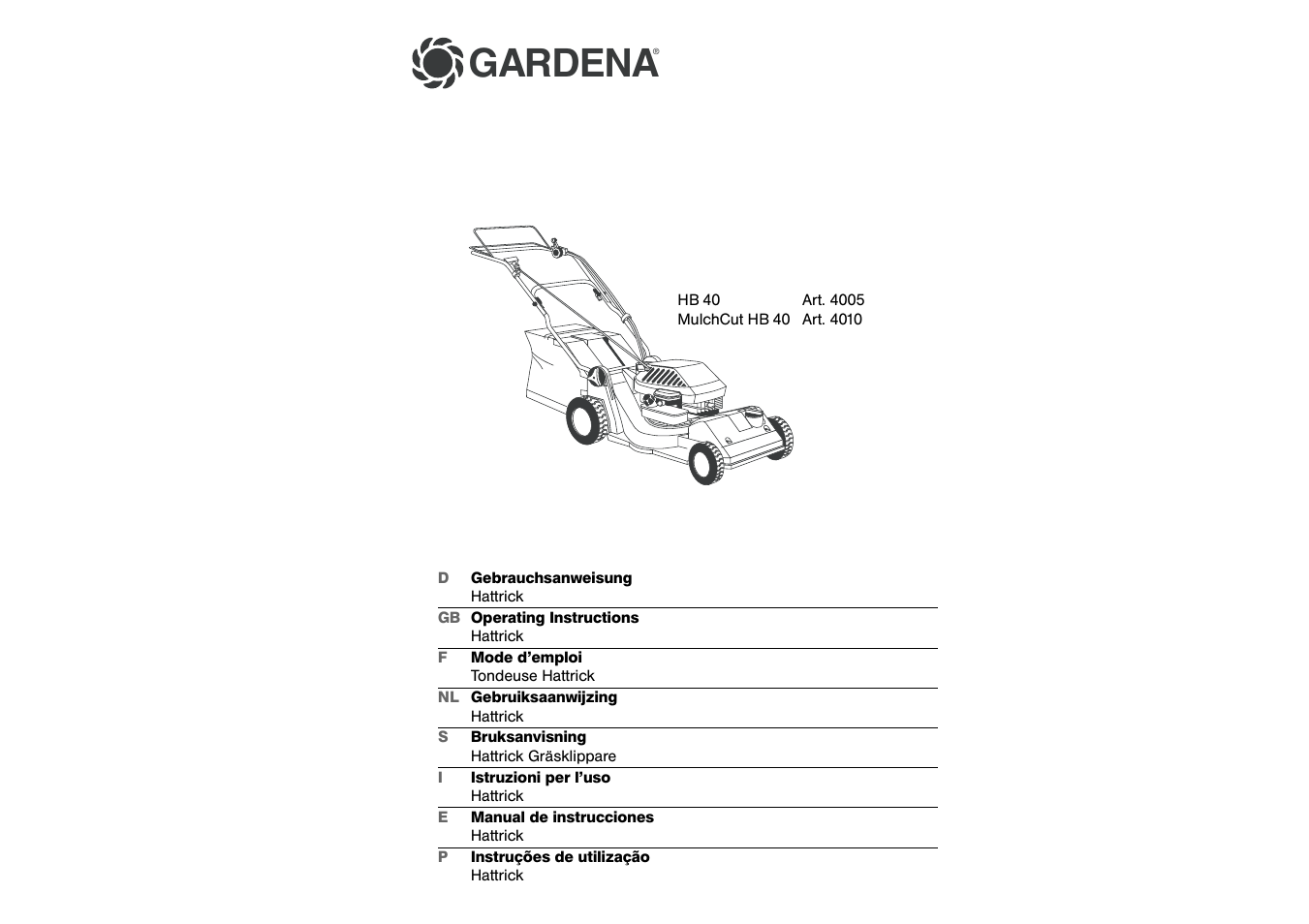 Gardena HB 40 User Manual | 10 pages