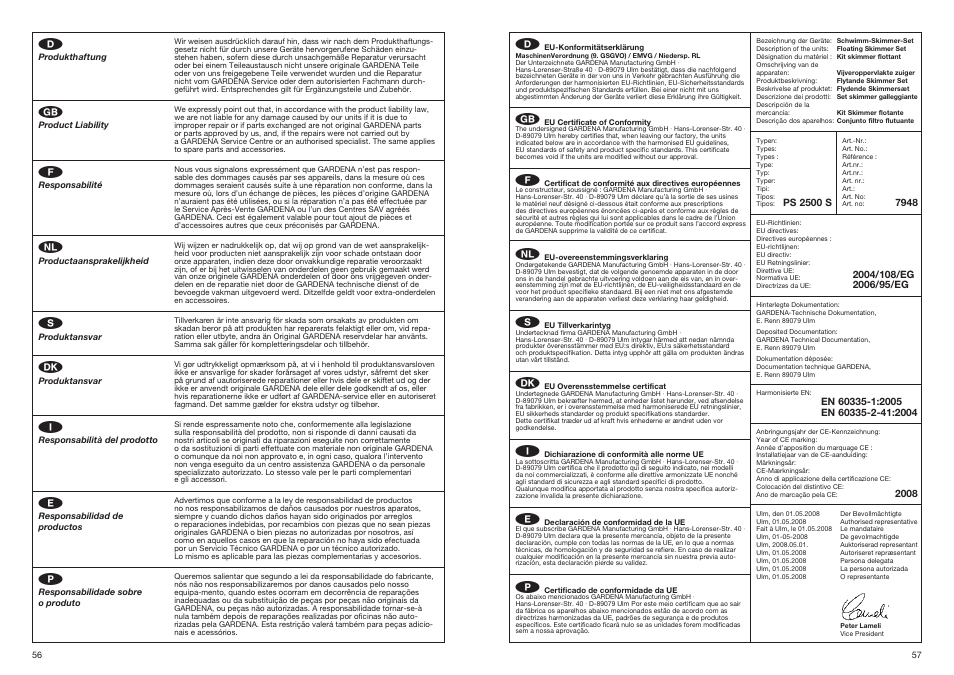 Gardena Floating Skimmer Set PS 2500 S User Manual | Page 5 / 6