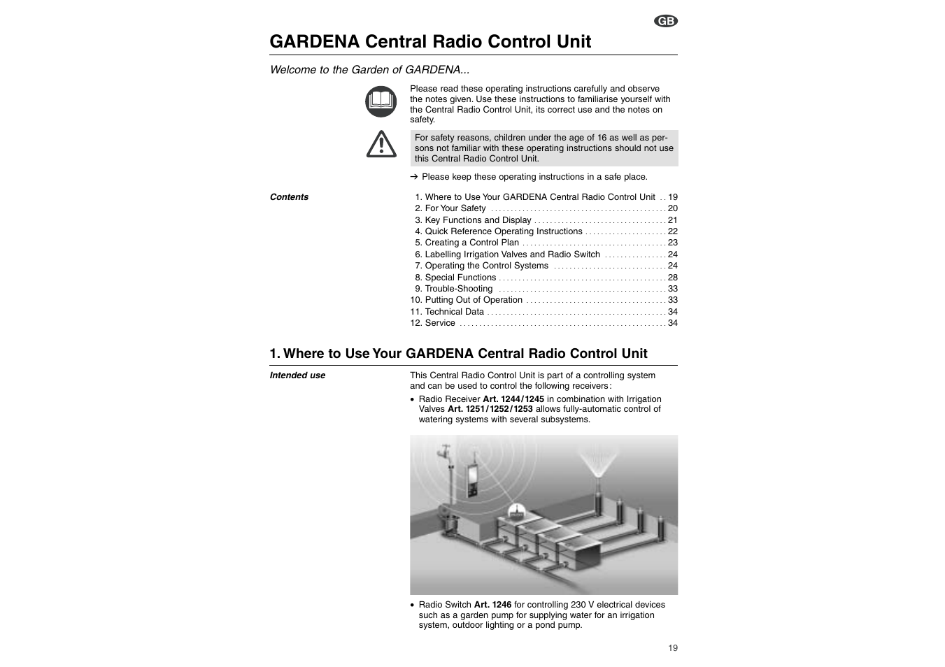 Gardena central radio control unit | Gardena 1243 User Manual | Page 2 / 12