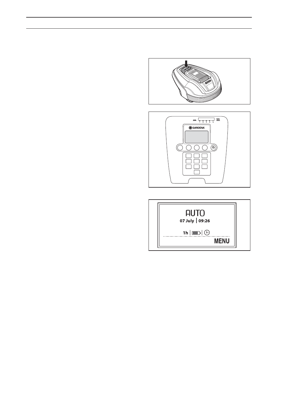 Control panel | Gardena Robitc Lawn Mower R40Li User Manual | Page 36 / 70