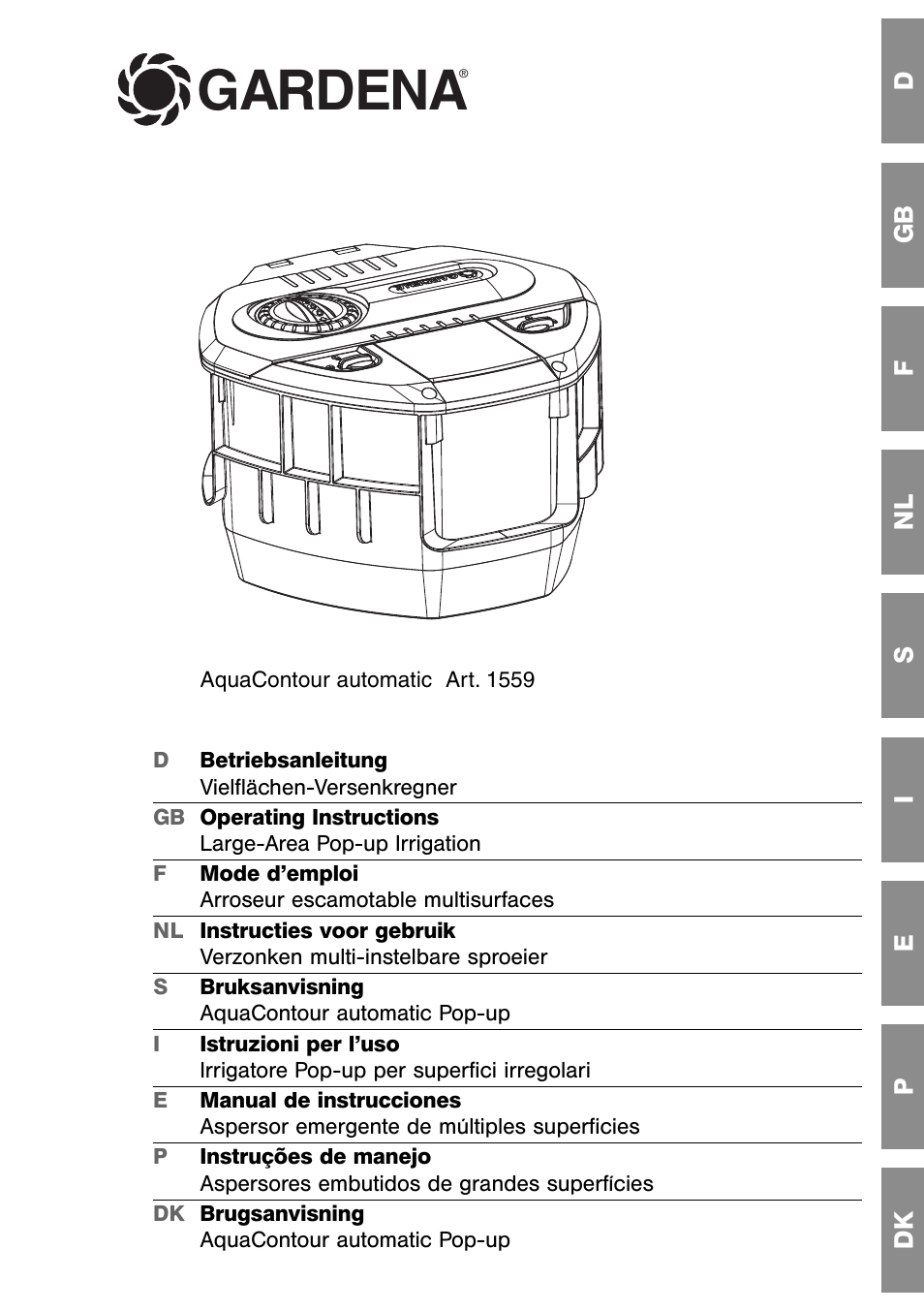 Gardena Aqua Contour Automatic Art. 1559 User Manual | 12 pages