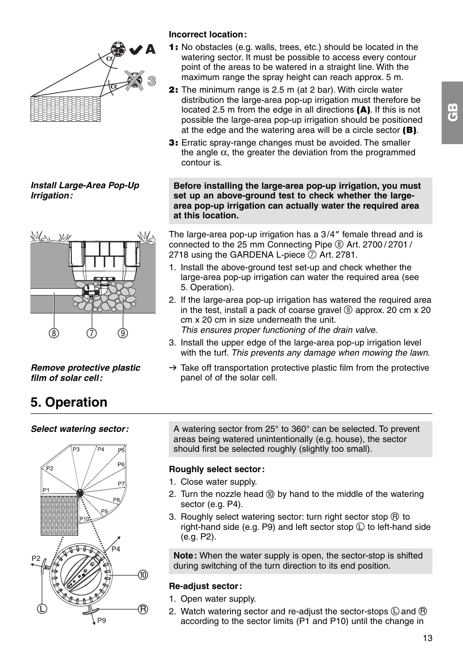 Operation | Gardena Aqua Contour Automatic Art. 1559 User Manual | Page 4 / 12
