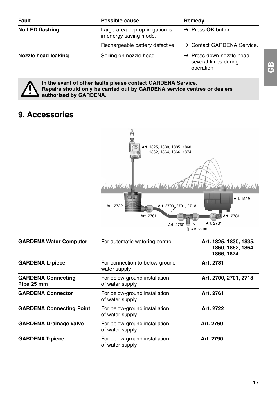 Accessories | Gardena Aqua Contour Automatic Art. 1559 User Manual | Page 8 / 12