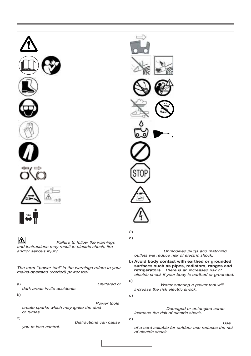 B. safety precautions, English - 2 | Gardena Electric Chainsaw CSI4020-X User Manual | Page 12 / 21