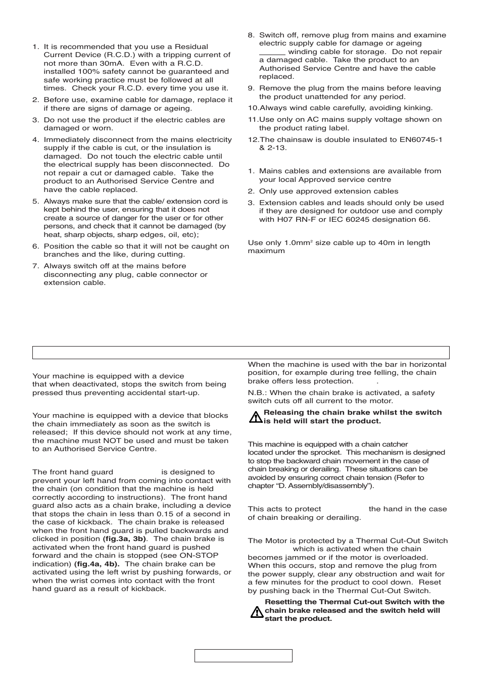 C. safety equipment description, English - 5 | Gardena Electric Chainsaw CSI4020-X User Manual | Page 15 / 21