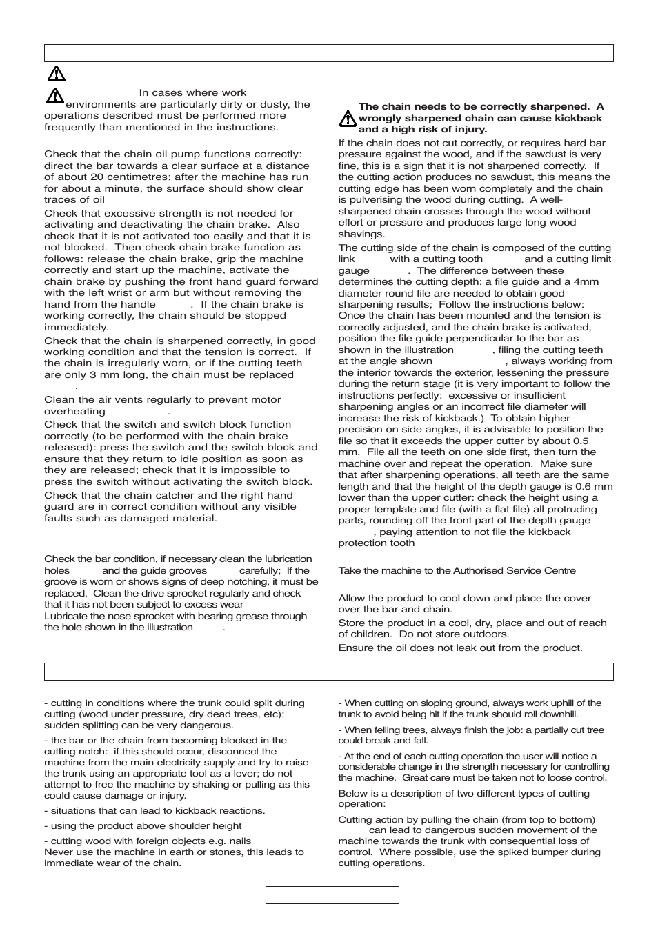 H. cutting techniques g. maintenance and storage, English - 7 | Gardena Electric Chainsaw CSI4020-X User Manual | Page 17 / 21