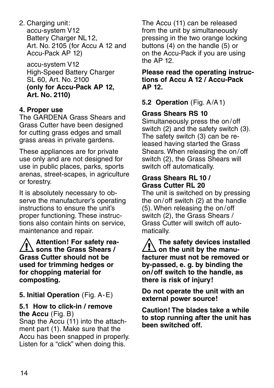 Gardena accu-system V12 RL 10 User Manual | Page 3 / 11