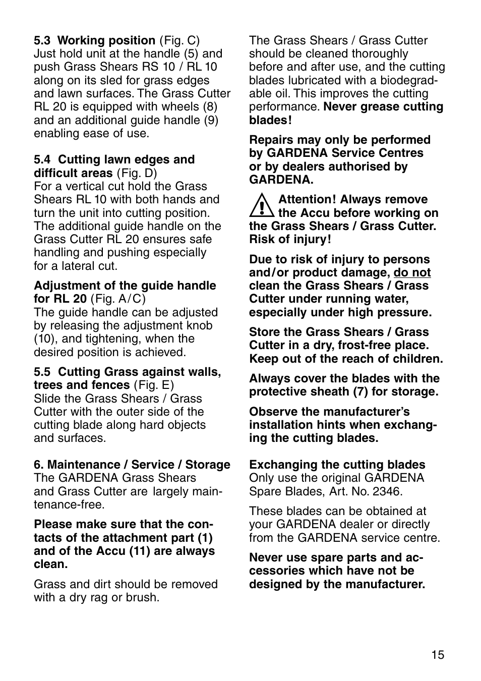 Gardena accu-system V12 RL 10 User Manual | Page 4 / 11