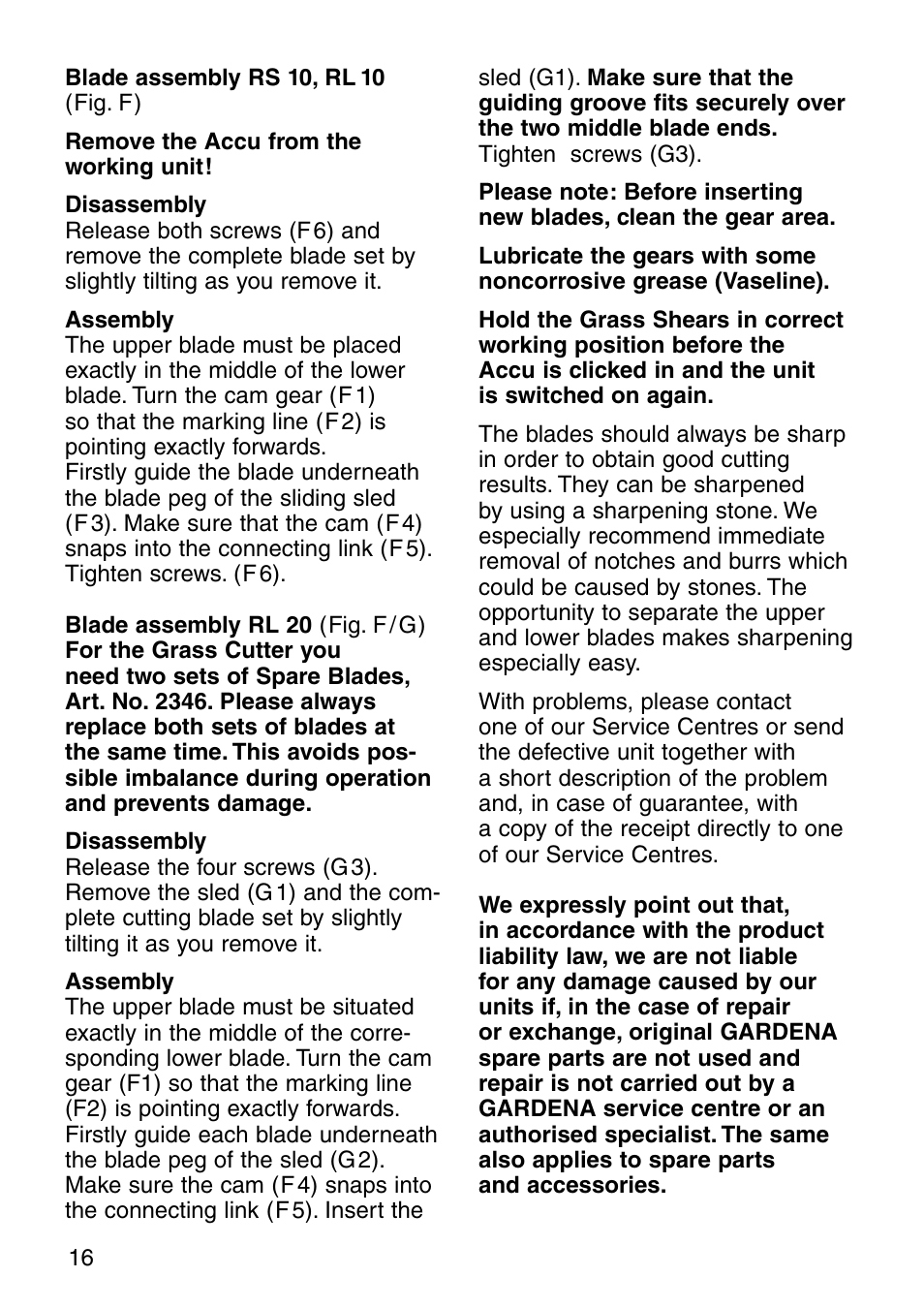 Gardena accu-system V12 RL 10 User Manual | Page 5 / 11