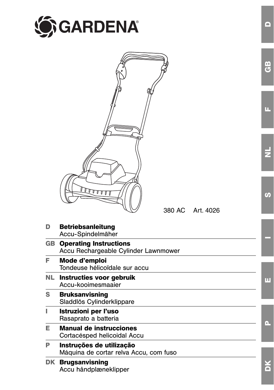 Gardena ART 4026 380 AC User Manual | 13 pages