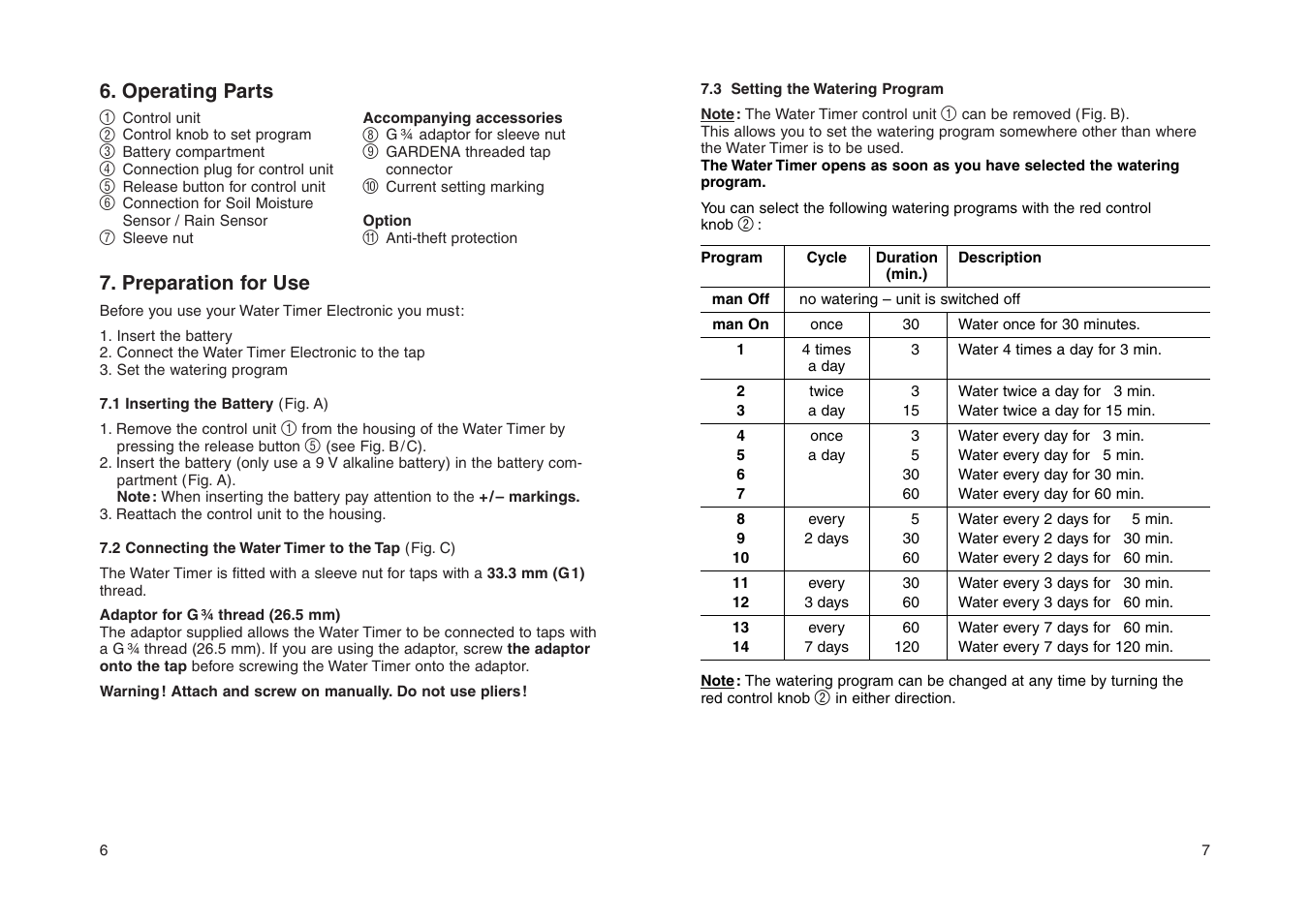 Gardena Water Timer Electronic T14 User Manual | Page 4 / 8