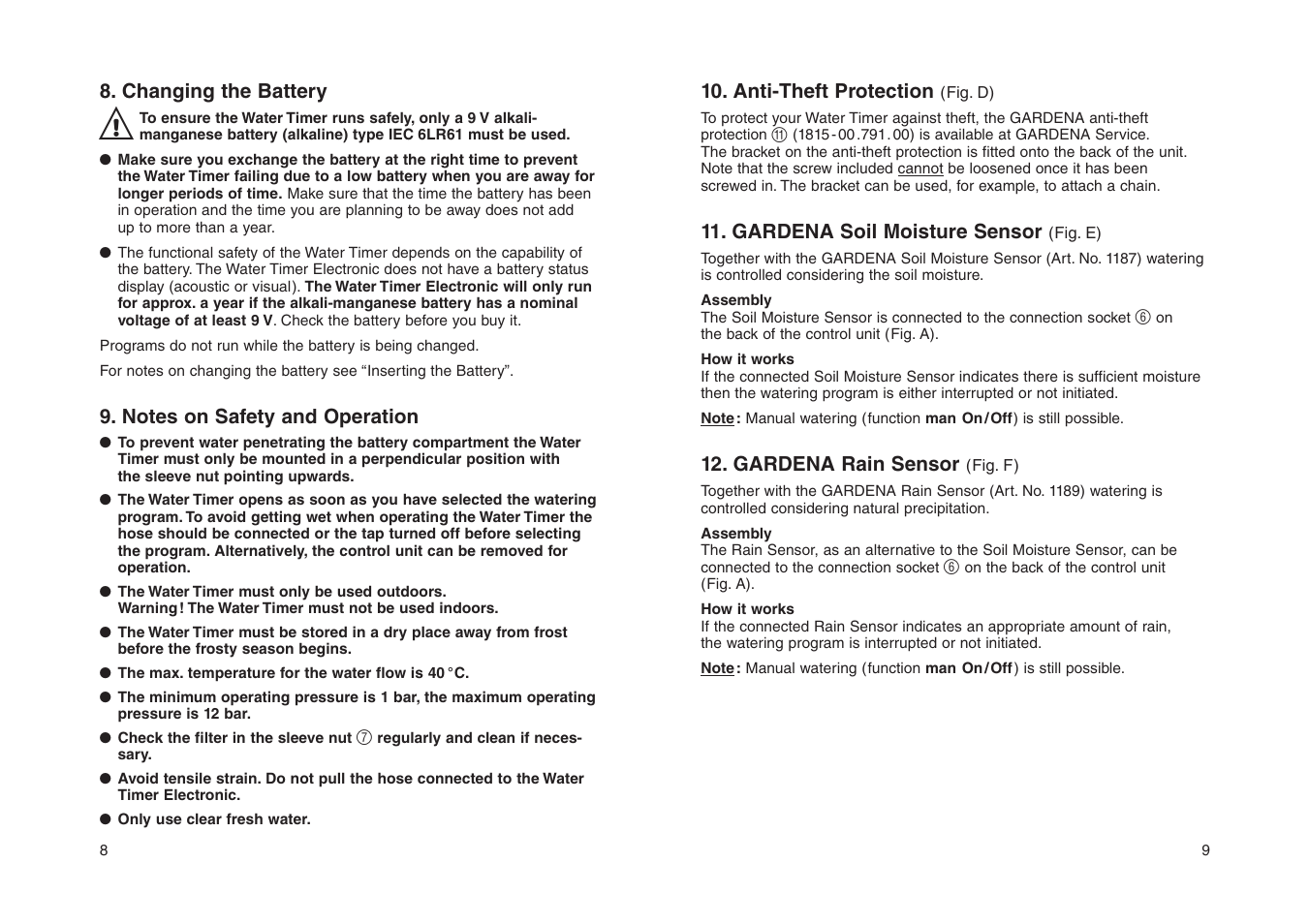 Gardena Water Timer Electronic T14 User Manual | Page 5 / 8