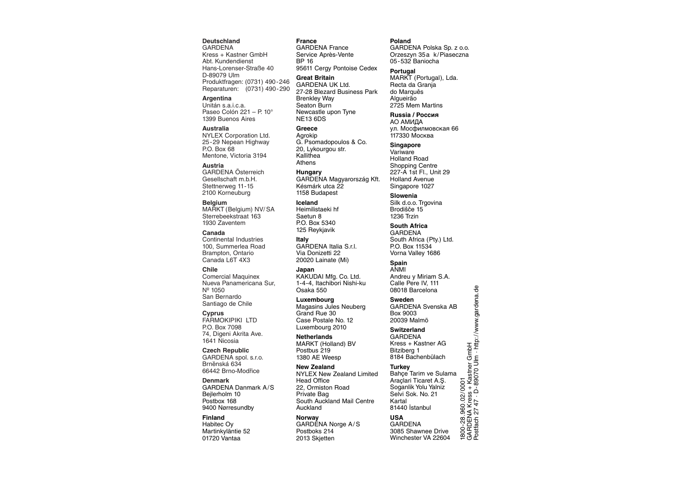 Gardena Water Timer Electronic T14 User Manual | Page 8 / 8