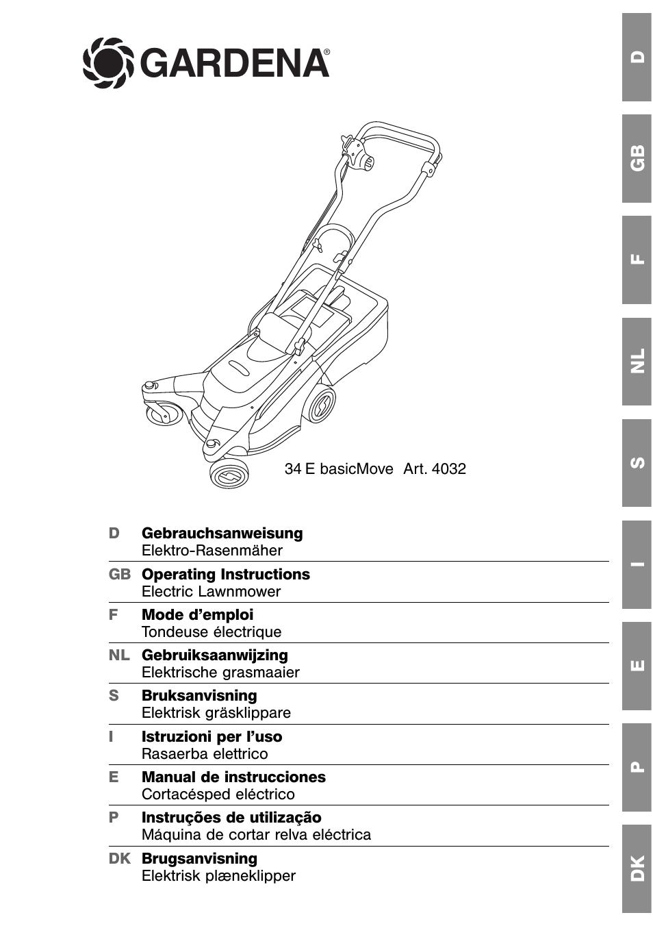 Gardena 34 E User Manual | 12 pages