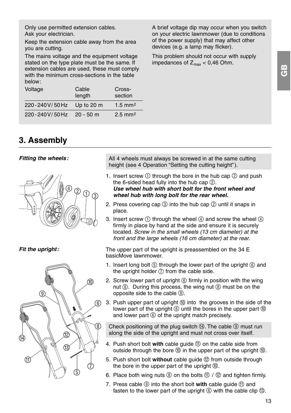 Assembly | Gardena 34 E User Manual | Page 4 / 12