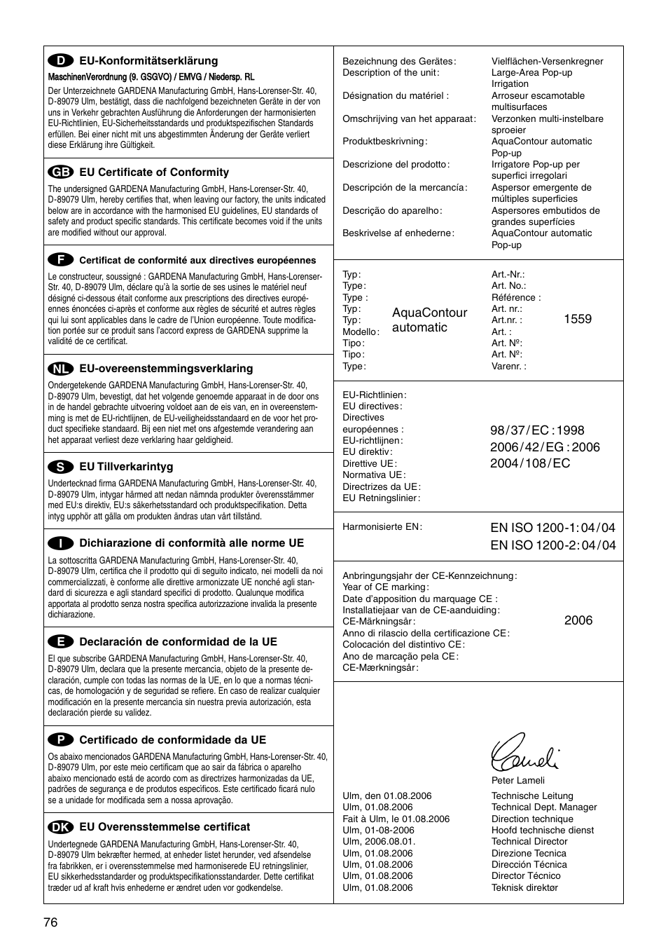 Gardena AquaContour automatic Pop-up 1559 User Manual | Page 11 / 12