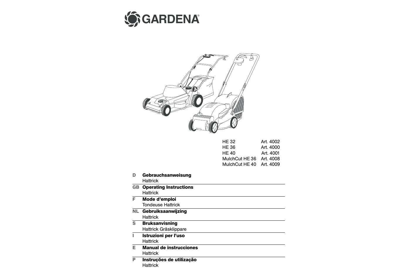 Gardena MulchCut HE HE32 User Manual | 10 pages