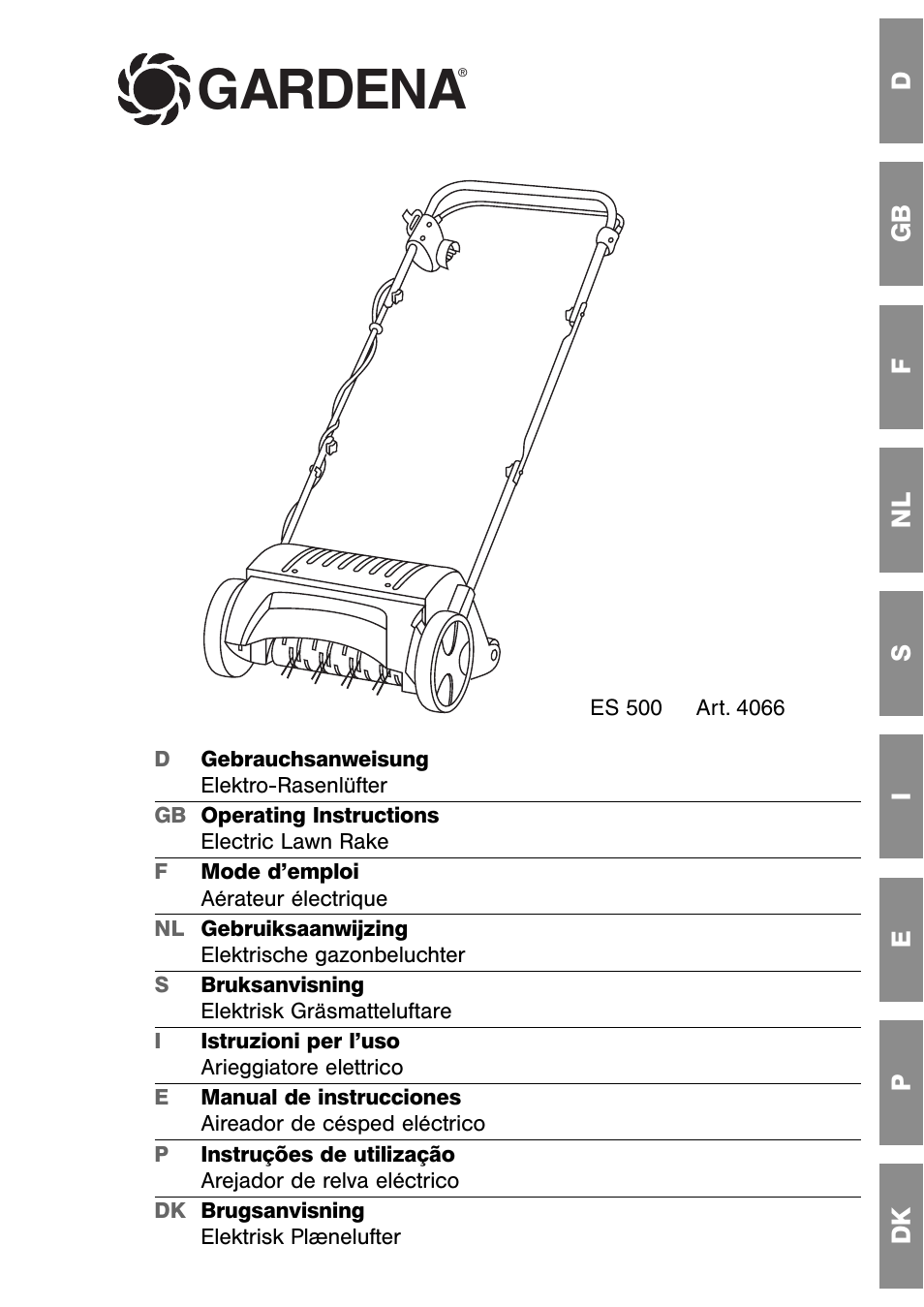 Gardena ES 500 User Manual | 12 pages